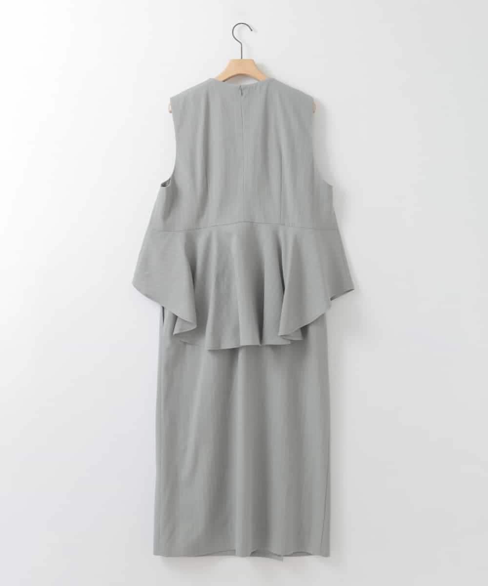 ZMEEE03150 al'aise modulation(アレーズモジュレーション) レイヤードストライプワンピース グリーン