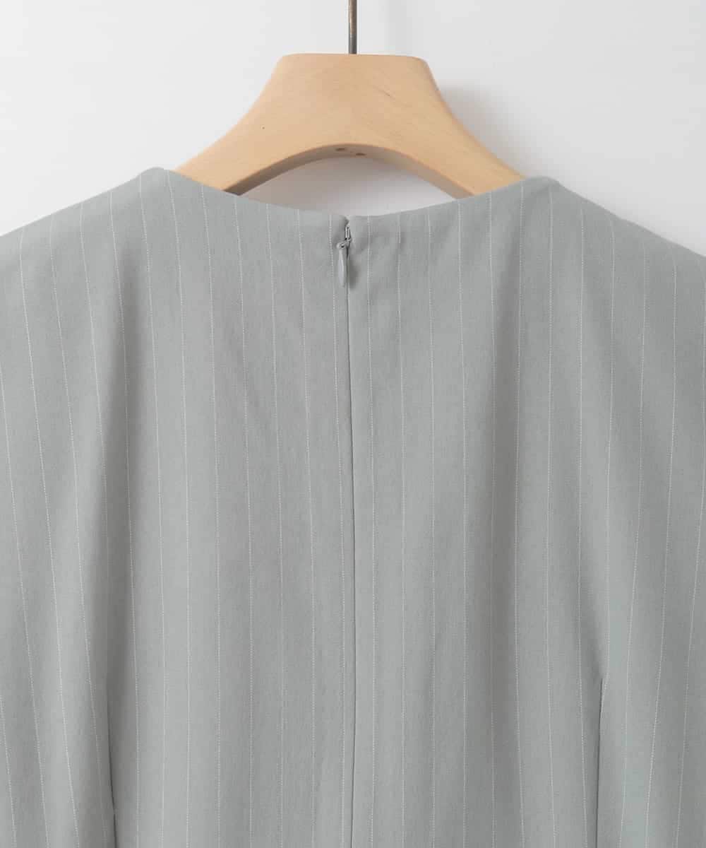 ZMEEE03150 al'aise modulation(アレーズモジュレーション) レイヤードストライプワンピース グリーン