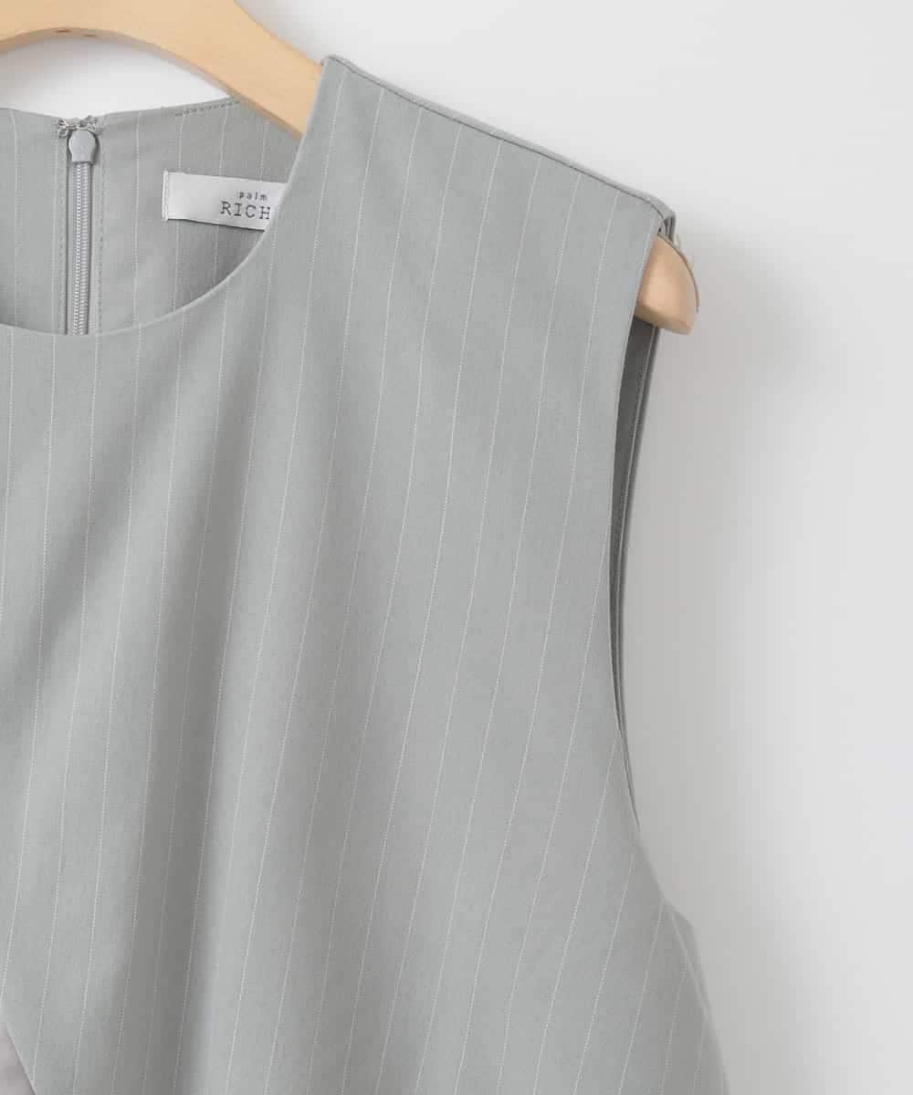 ZMEEE03150 al'aise modulation(アレーズモジュレーション) レイヤードストライプワンピース グリーン