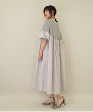 ZMEEE04169 al'aise modulation(アレーズモジュレーション) プリーツドッキングニットワンピース ライトグレー