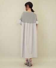 ZMEEE04169 al'aise modulation(アレーズモジュレーション) プリーツドッキングニットワンピース ライトグレー