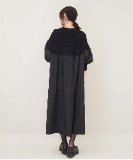 ZMEEE04169 al'aise modulation(アレーズモジュレーション) プリーツドッキングニットワンピース ブラック