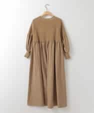 ZMEEE04169 al'aise modulation(アレーズモジュレーション) プリーツドッキングニットワンピース ベージュ
