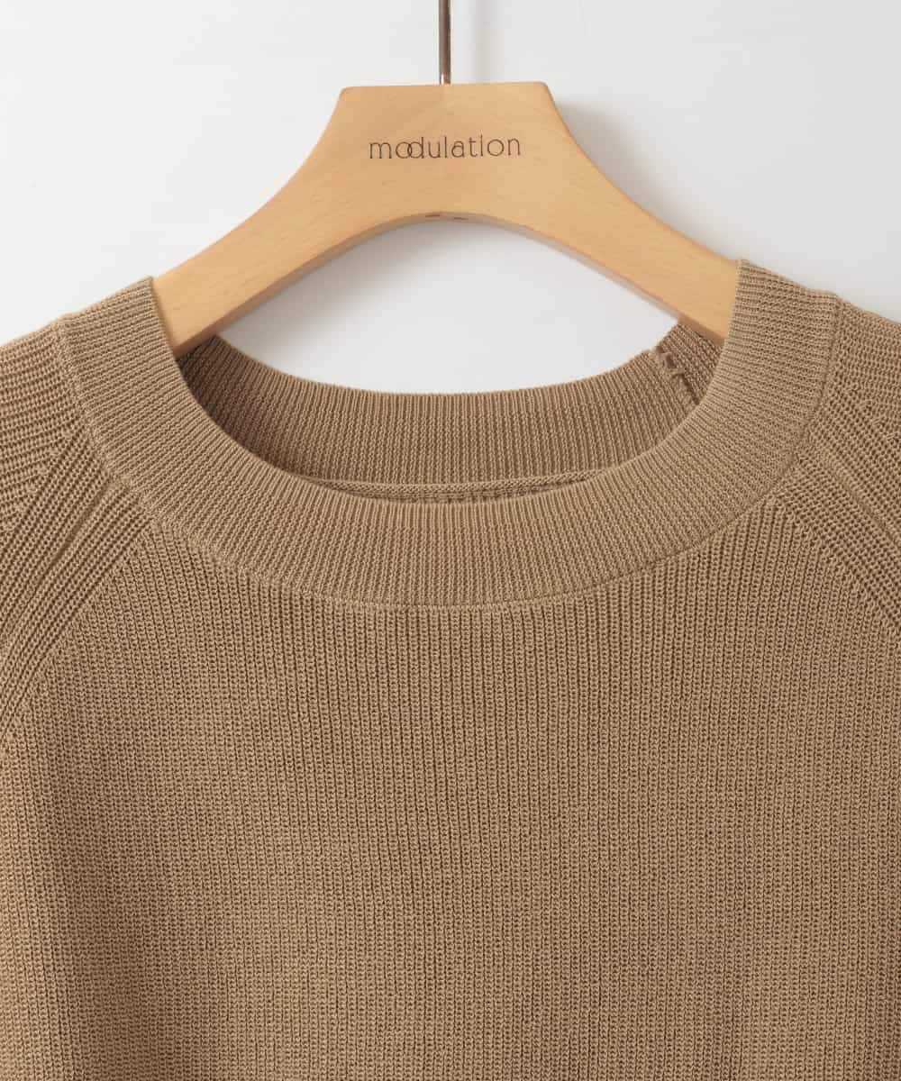 ZMEEE04169 al'aise modulation(アレーズモジュレーション) プリーツドッキングニットワンピース ベージュ