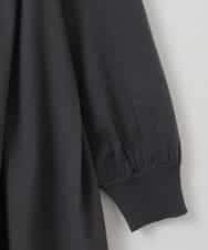 ZMEEE05180 al'aise modulation(アレーズモジュレーション) 【洗える】異素材コンビレースアクセントワンピース ダークグレー