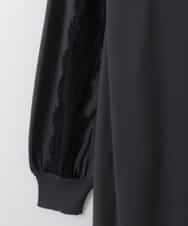 ZMEEE05180 al'aise modulation(アレーズモジュレーション) 【洗える】異素材コンビレースアクセントワンピース ダークグレー