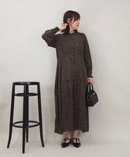 ZMEEE06135 al'aise modulation(アレーズモジュレーション) モノグラムプリントワンピース ブラック