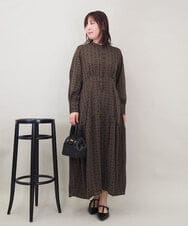 ZMEEE06135 al'aise modulation(アレーズモジュレーション) モノグラムプリントワンピース ブラック