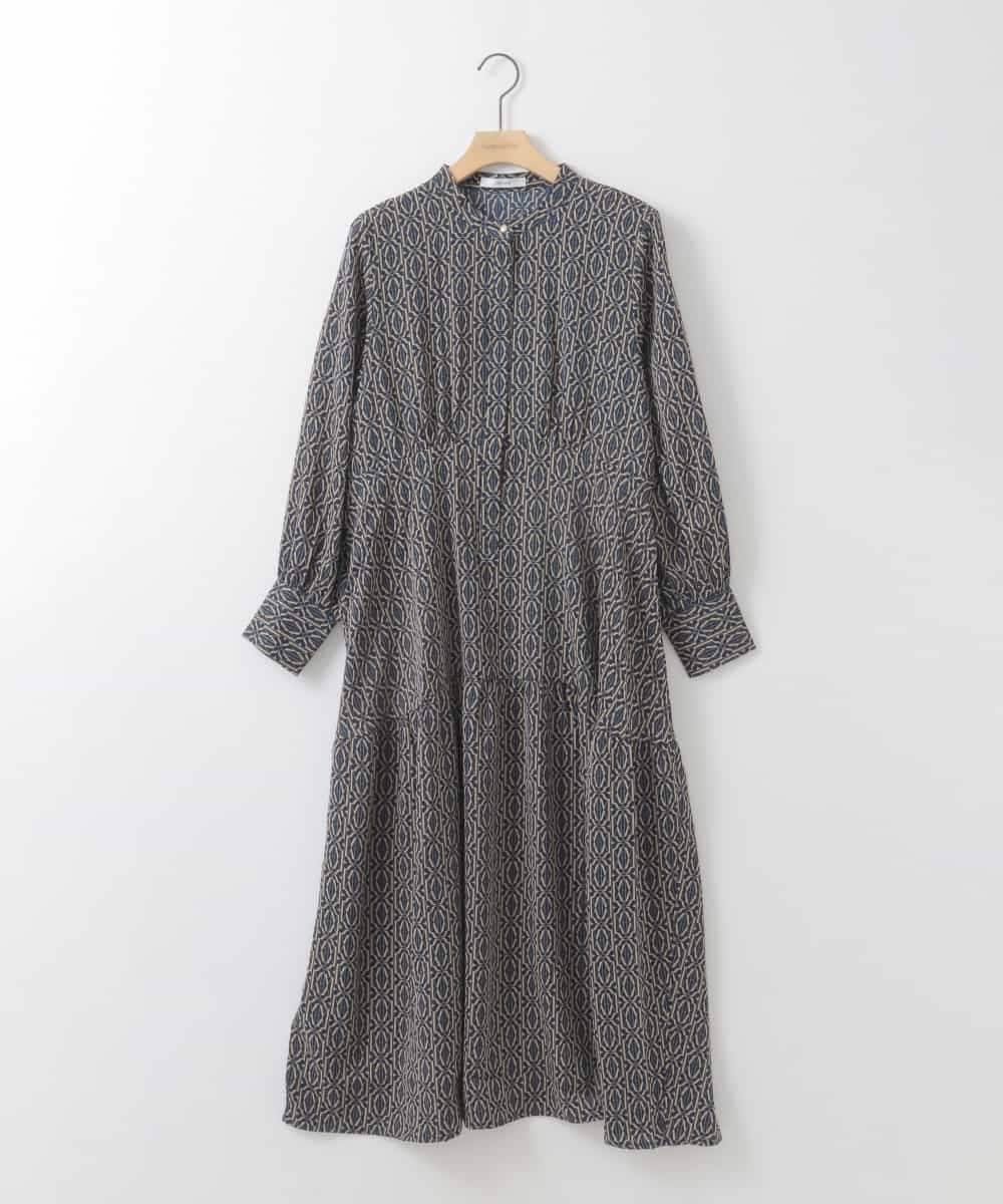 ZMEEE06135 al'aise modulation(アレーズモジュレーション) モノグラムプリントワンピース ネイビー