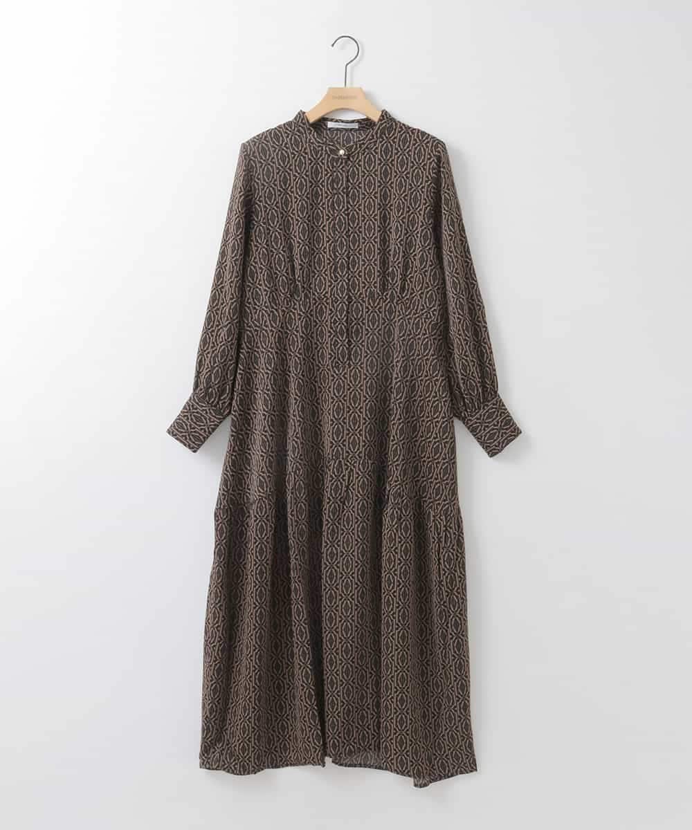 ZMEEE06135 al'aise modulation(アレーズモジュレーション) モノグラムプリントワンピース ブラック