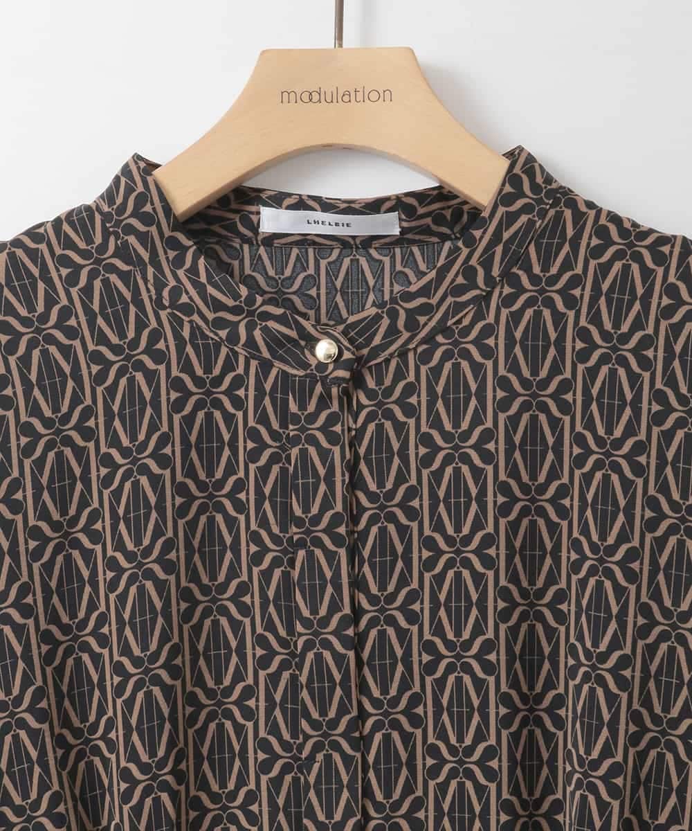 ZMEEE06135 al'aise modulation(アレーズモジュレーション) モノグラムプリントワンピース ブラック