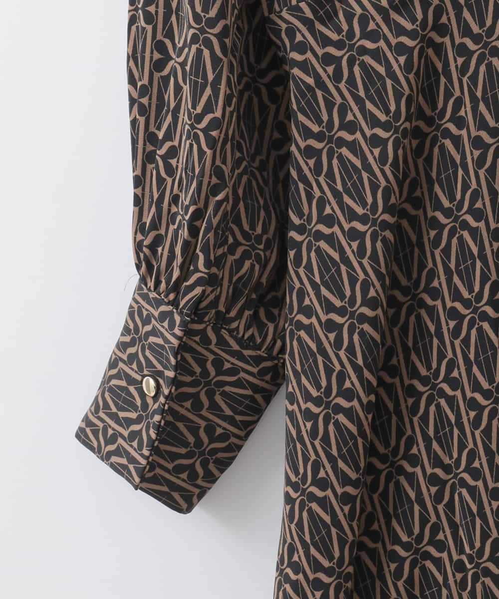 ZMEEE06135 al'aise modulation(アレーズモジュレーション) モノグラムプリントワンピース ブラック