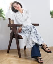 ZMEEE07168 al'aise modulation(アレーズモジュレーション) レース切り替えスモックワンピース ホワイト