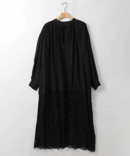ZMEEE07168 al'aise modulation レース切り替えスモックワンピース