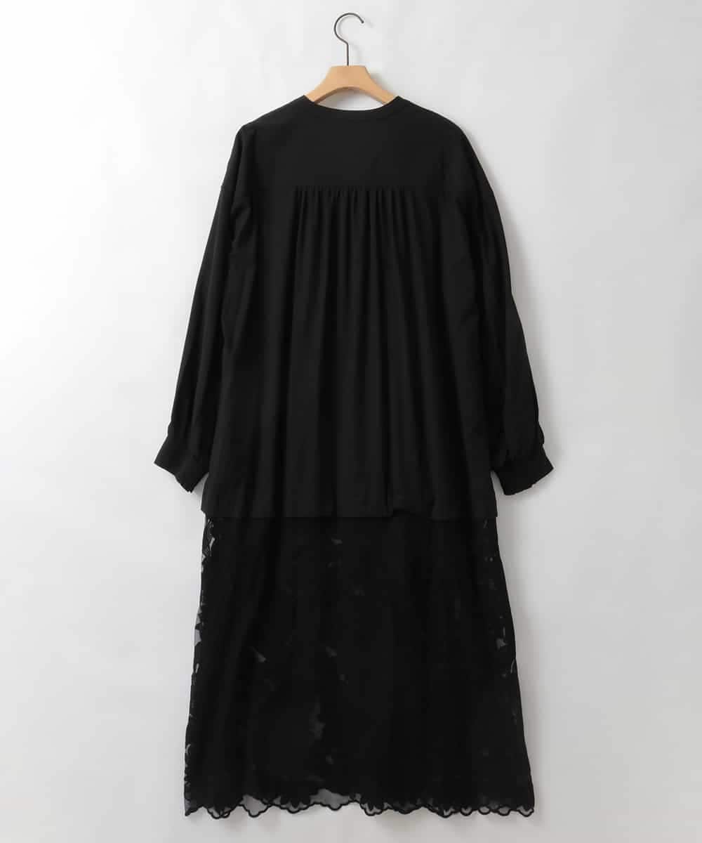ZMEEE07168 al'aise modulation(アレーズモジュレーション) レース切り替えスモックワンピース ブラック