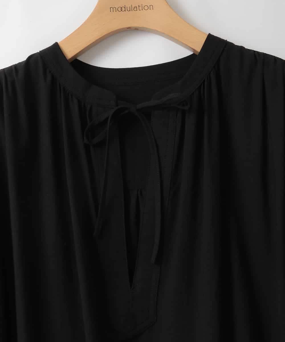 ZMEEE07168 al'aise modulation(アレーズモジュレーション) レース切り替えスモックワンピース ブラック