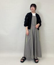 ZMEEE08180 al'aise modulation(アレーズモジュレーション) 配色ラインジャンパースカート ライトグレー