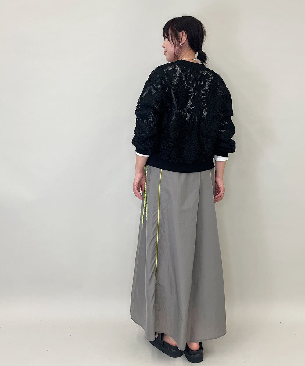 ZMEEE08180 al'aise modulation(アレーズモジュレーション) 配色ラインジャンパースカート ライトグレー