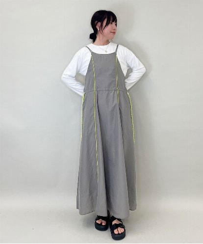 ZMEEE08180 al'aise modulation 配色ラインジャンパースカート