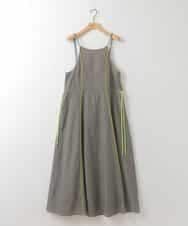 ZMEEE08180 al'aise modulation(アレーズモジュレーション) 配色ラインジャンパースカート ライトグレー