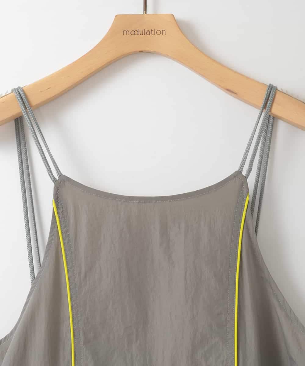 ZMEEE08180 al'aise modulation(アレーズモジュレーション) 配色ラインジャンパースカート ライトグレー