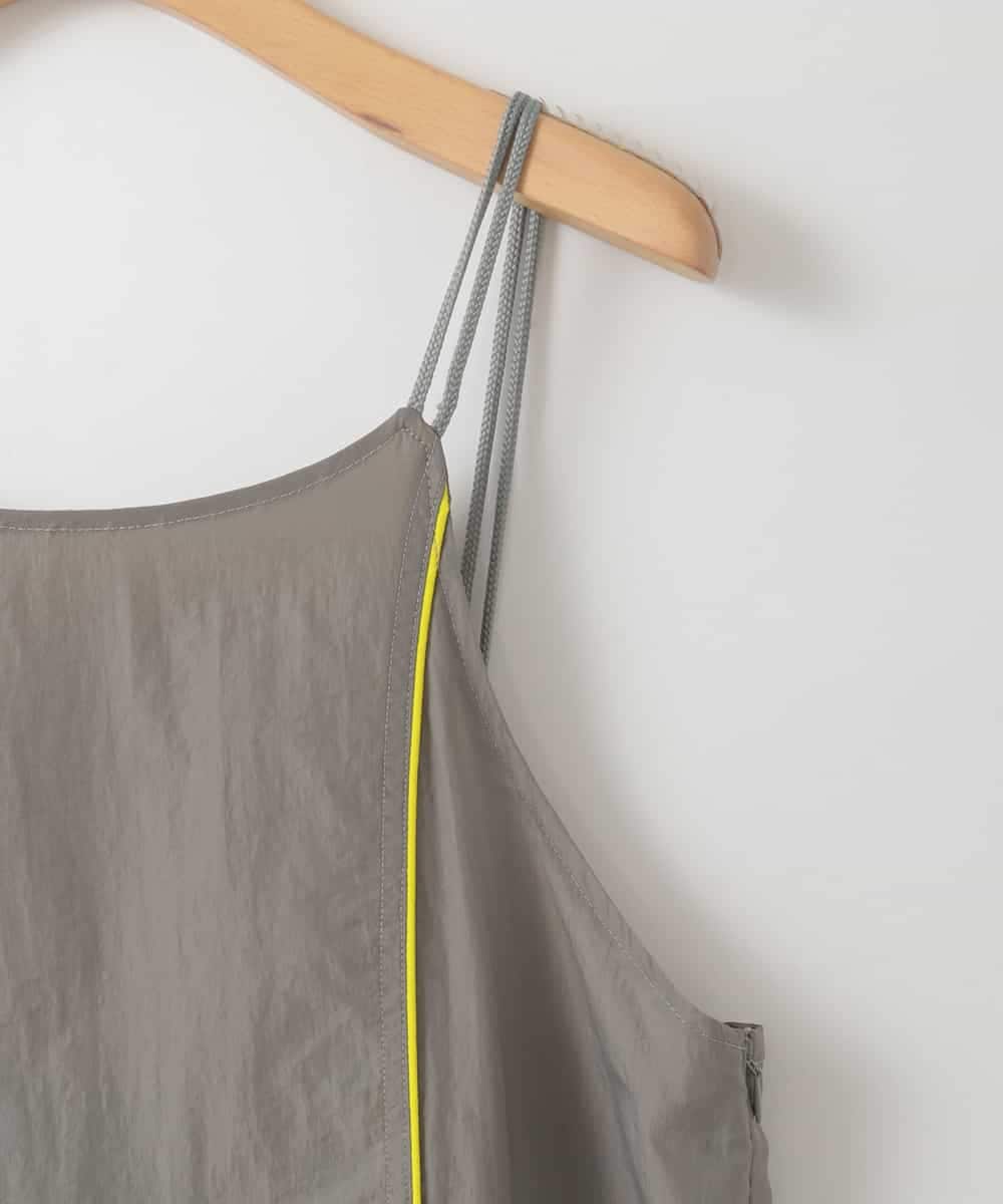 ZMEEE08180 al'aise modulation(アレーズモジュレーション) 配色ラインジャンパースカート ライトグレー