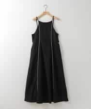 ZMEEE08180 al'aise modulation(アレーズモジュレーション) 配色ラインジャンパースカート ブラック