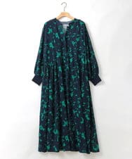 ZMEEE09136 al'aise modulation(アレーズモジュレーション) フラワープリントフレアワンピース グリーン