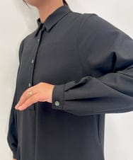 ZMEEE60189 al'aise modulation(アレーズモジュレーション) サイドプリーツロングシャツワンピース ブラック