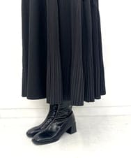 ZMEEE60189 al'aise modulation(アレーズモジュレーション) サイドプリーツロングシャツワンピース ブラック