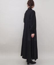 ZMEEE60189 al'aise modulation(アレーズモジュレーション) サイドプリーツロングシャツワンピース ブラック