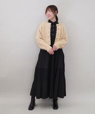 ZMEEE60189 al'aise modulation(アレーズモジュレーション) サイドプリーツロングシャツワンピース ブラック