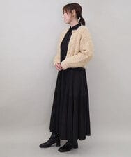 ZMEEE60189 al'aise modulation(アレーズモジュレーション) サイドプリーツロングシャツワンピース ブラック