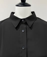 ZMEEE60189 al'aise modulation(アレーズモジュレーション) サイドプリーツロングシャツワンピース ブラック