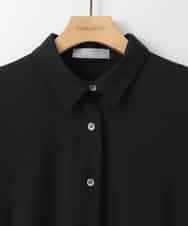 ZMEEE60189 al'aise modulation(アレーズモジュレーション) サイドプリーツロングシャツワンピース ブラック