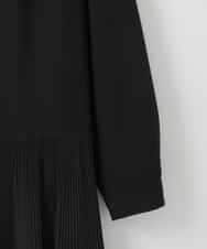 ZMEEE60189 al'aise modulation(アレーズモジュレーション) サイドプリーツロングシャツワンピース ブラック