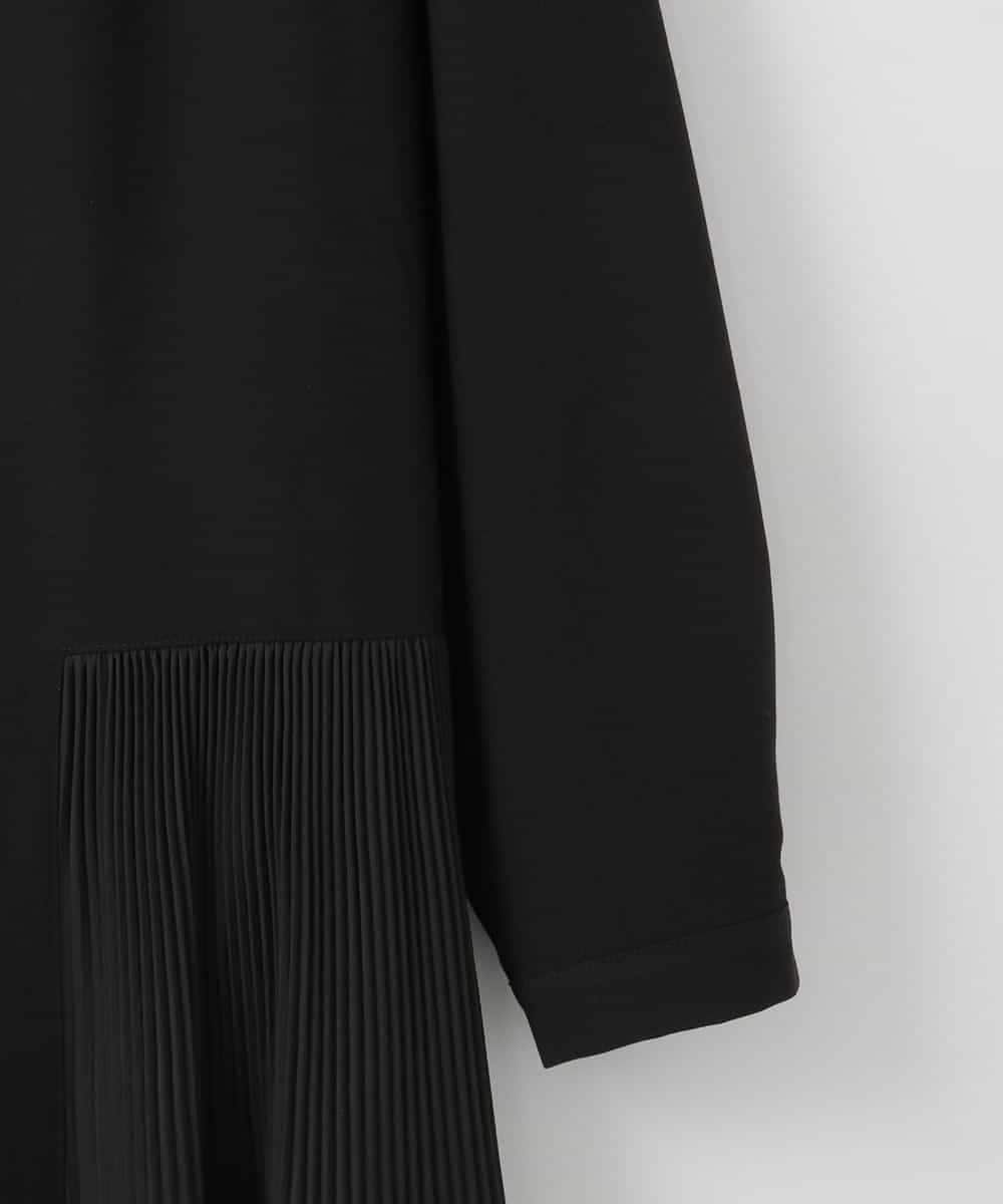 ZMEEE60189 al'aise modulation(アレーズモジュレーション) サイドプリーツロングシャツワンピース ブラック