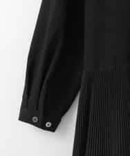 ZMEEE60189 al'aise modulation(アレーズモジュレーション) サイドプリーツロングシャツワンピース ブラック