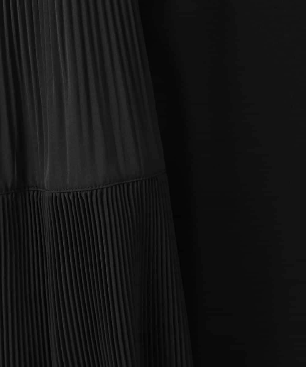 ZMEEE60189 al'aise modulation(アレーズモジュレーション) サイドプリーツロングシャツワンピース ブラック