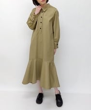 ZMEET01230 al'aise modulation(アレーズモジュレーション) ステッチデザインマーメイドワンピース ベージュ