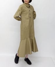 ZMEET01230 al'aise modulation(アレーズモジュレーション) ステッチデザインマーメイドワンピース ベージュ