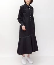 ZMEET01230 al'aise modulation(アレーズモジュレーション) ステッチデザインマーメイドワンピース ブラック