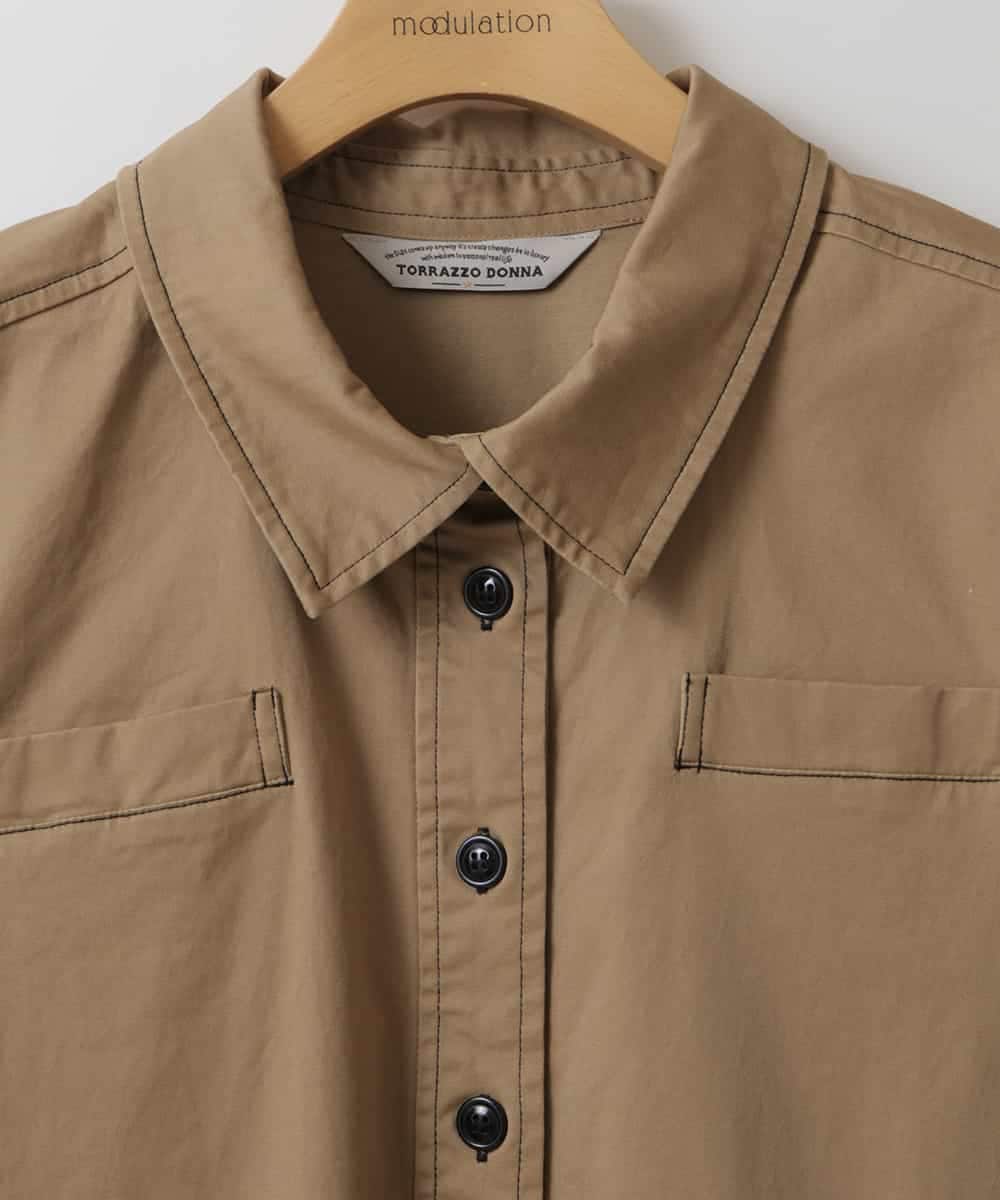 ZMEET01230 al'aise modulation(アレーズモジュレーション) ステッチデザインマーメイドワンピース ベージュ