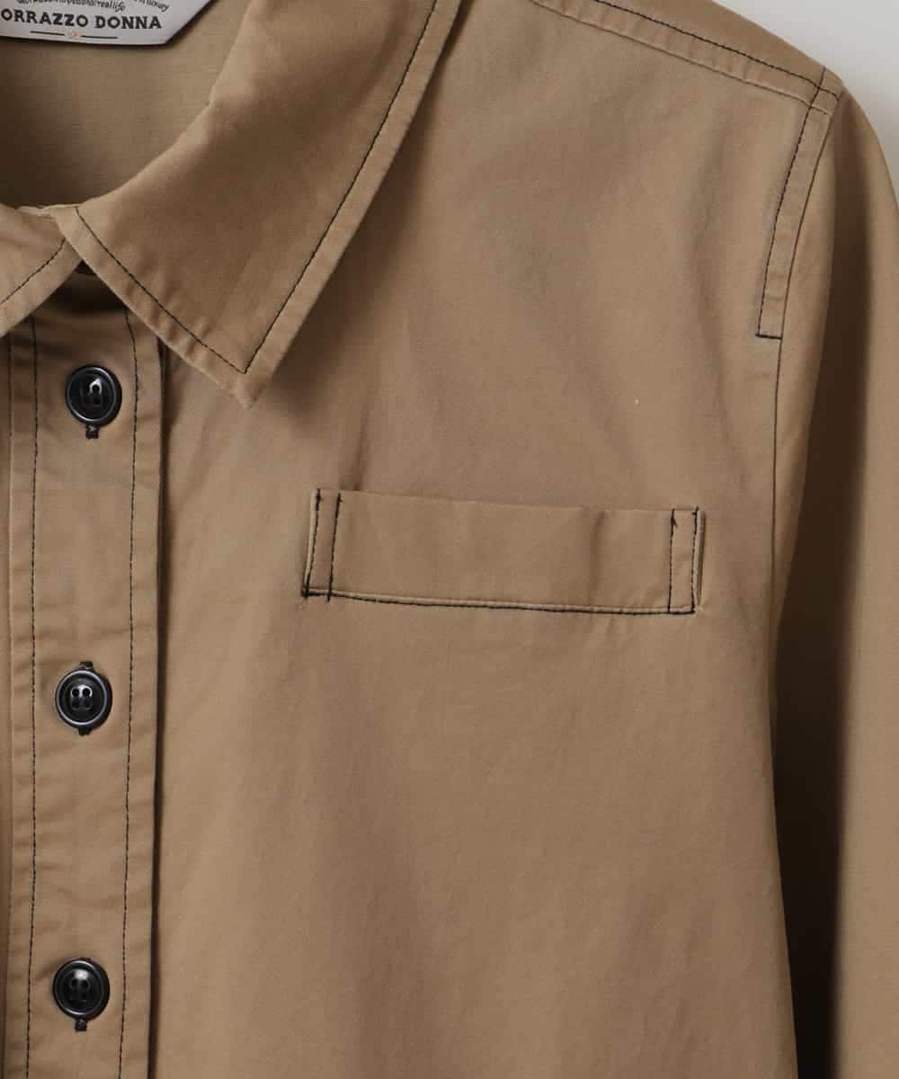 ZMEET01230 al'aise modulation(アレーズモジュレーション) ステッチデザインマーメイドワンピース ベージュ