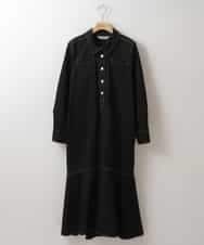 ZMEET01230 al'aise modulation(アレーズモジュレーション) ステッチデザインマーメイドワンピース ブラック