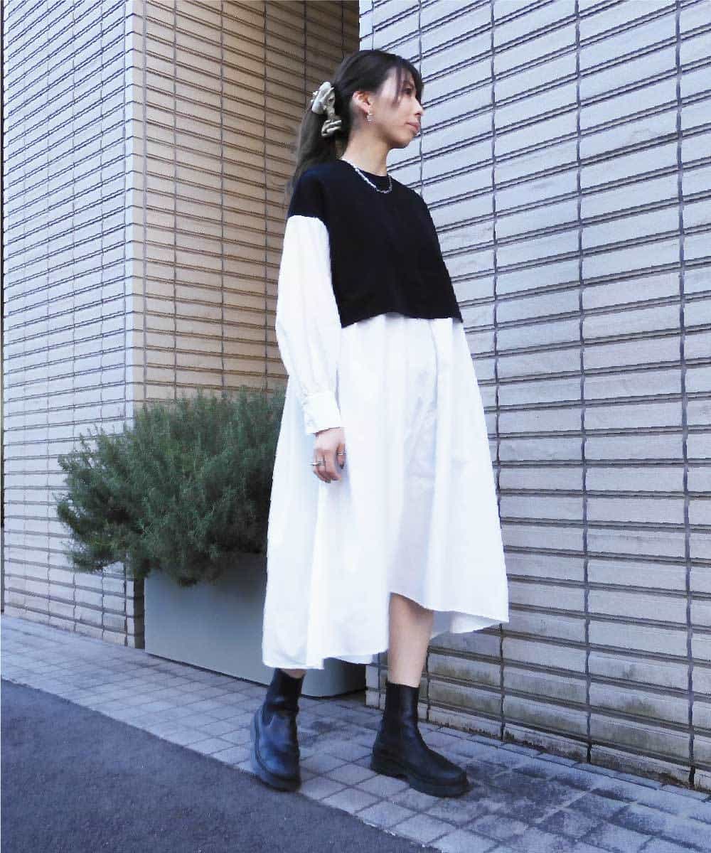 ニット切り替えワンピース ワンピース Modulation モジュレーション イトキンオンラインストア