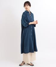 ZMEGB14180 al'aise modulation(アレーズモジュレーション) デニムライクシャツワンピース ネイビー
