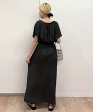 ZMEGB17180 al'aise modulation(アレーズモジュレーション) ラッフルカラーベルトデザインワンピース ダークグレー