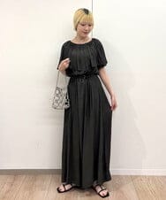 ZMEGB17180 al'aise modulation(アレーズモジュレーション) ラッフルカラーベルトデザインワンピース ダークグレー