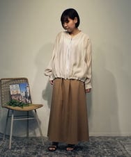 ZMEGB30160 al'aise modulation(アレーズモジュレーション) メタルバーアクセントAラインワンピース ベージュ